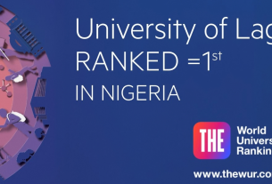 UNILAG Retains Position as Nigeria’s Top University in THE World University Rankings 2027