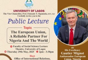 UNILAG Hosts Public Lecture by EU Ambassador to Nigeria, May 29