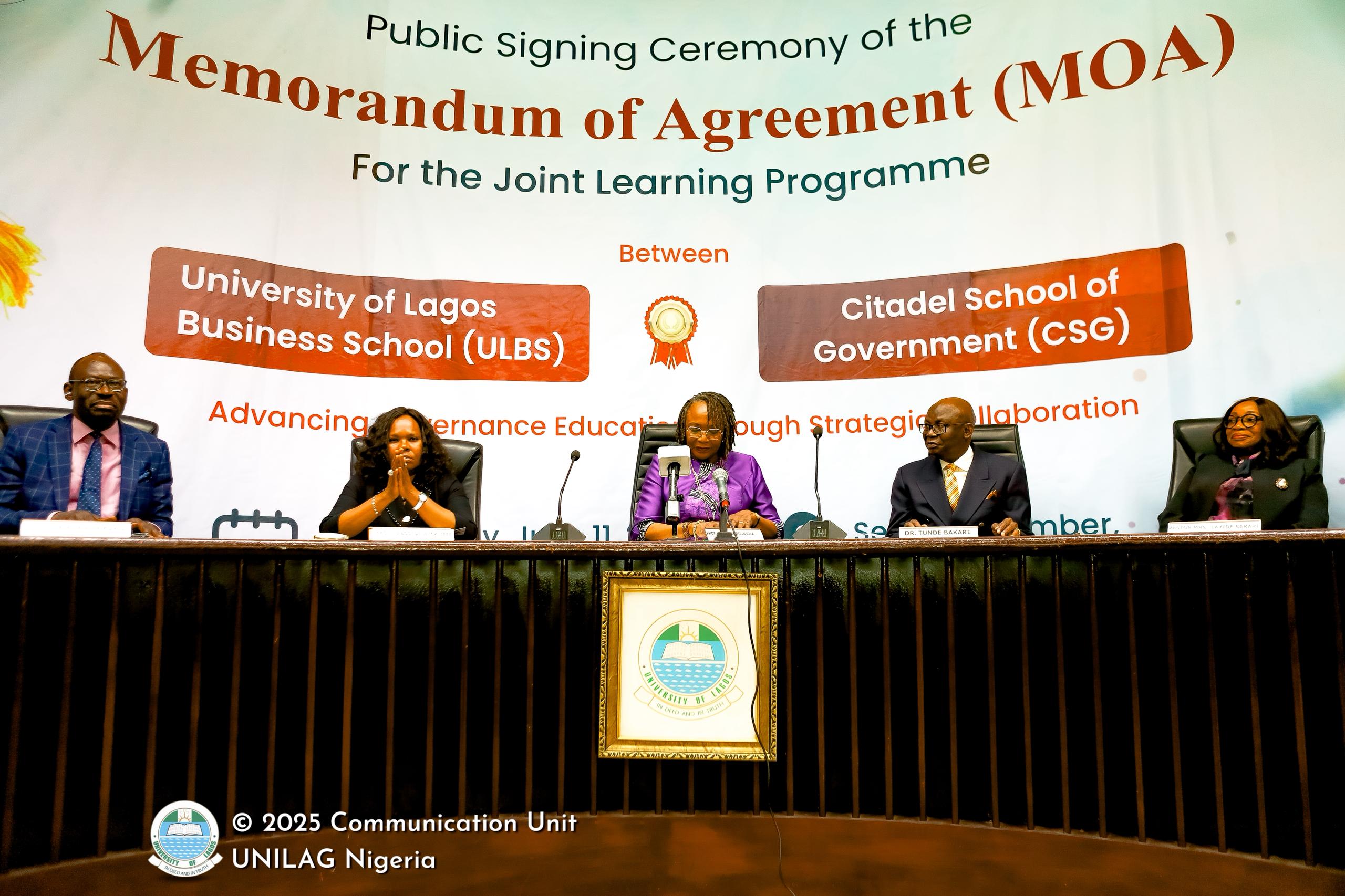 UNILAG Business School Citadel School Of Government Launch 